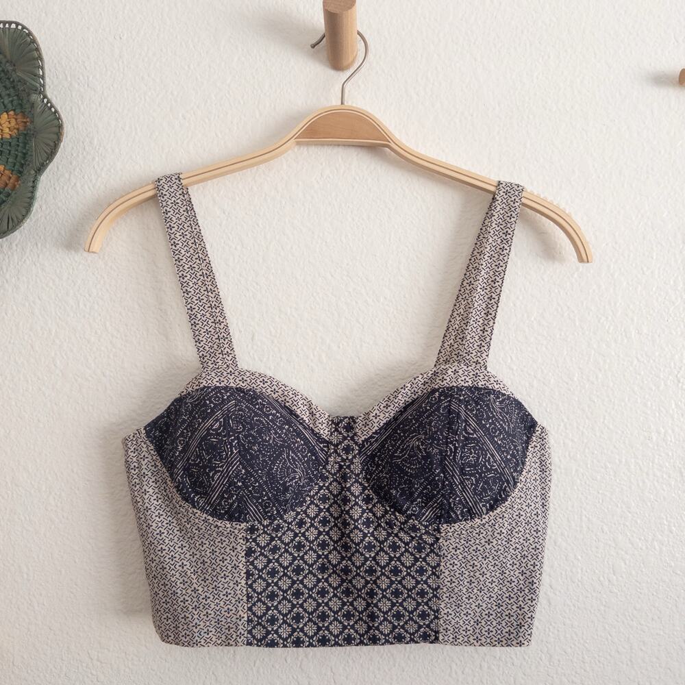 American Eagle Boho Patchwork Crop Top Medium NWT